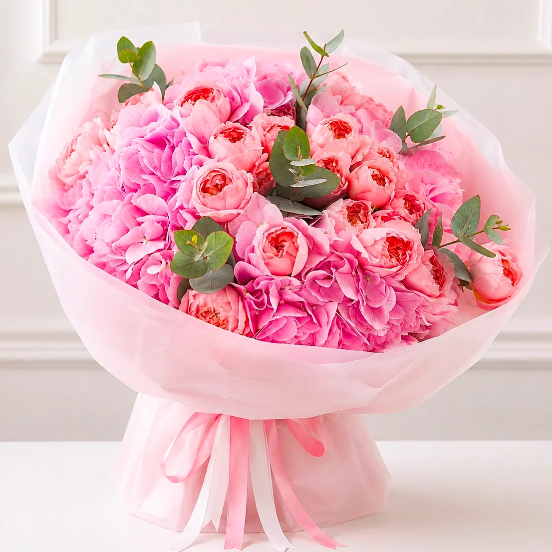 Emirati Women’s Day Pink Hydrangea Bouquet-2